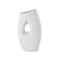 15" White Ceramic Abstract Textured Vase with Cutout Center